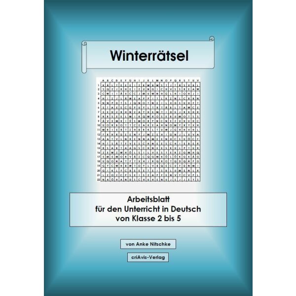 Winterrätsel -  Arbeitsblatt für Deutsch   (Kl.2-5)