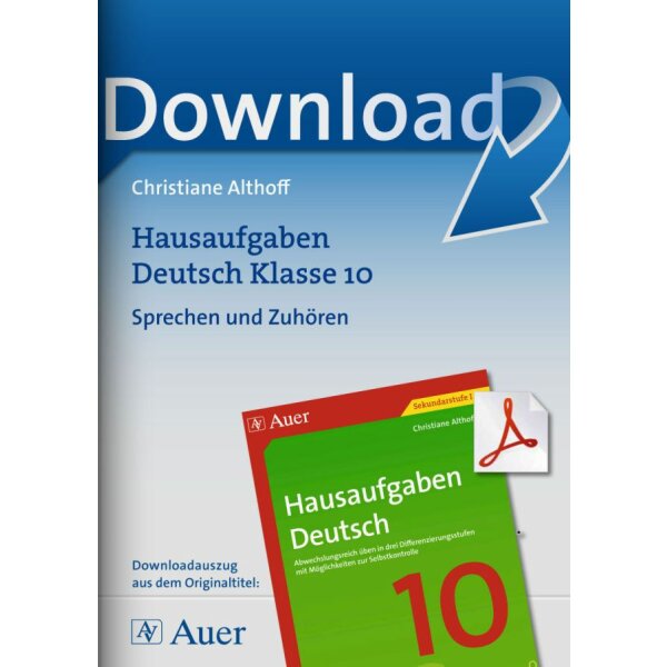 Sprechen und Zuhören - Hausaufgaben Deutsch Klasse 10