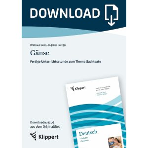 Gänse - Fertige Unterrichtsstunde zum Thema Sachtexte