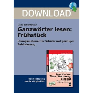 Ganzwörter zum Thema Frühstück lesen