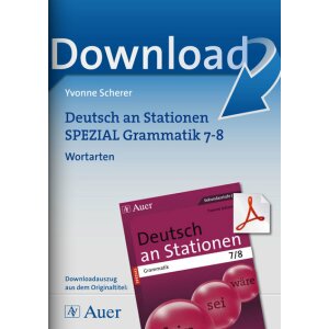 Wortarten Grammatik  - Deutsch an Stationen  Kl. 7/8