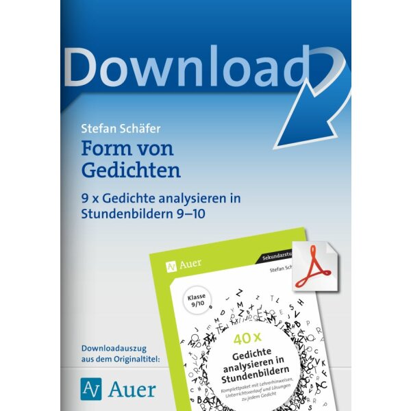 Form von Gedichten - Gedichte analysieren Kl.9/10