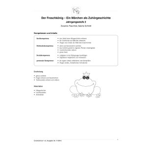 Der Froschkönig -  Ein Märchen als...