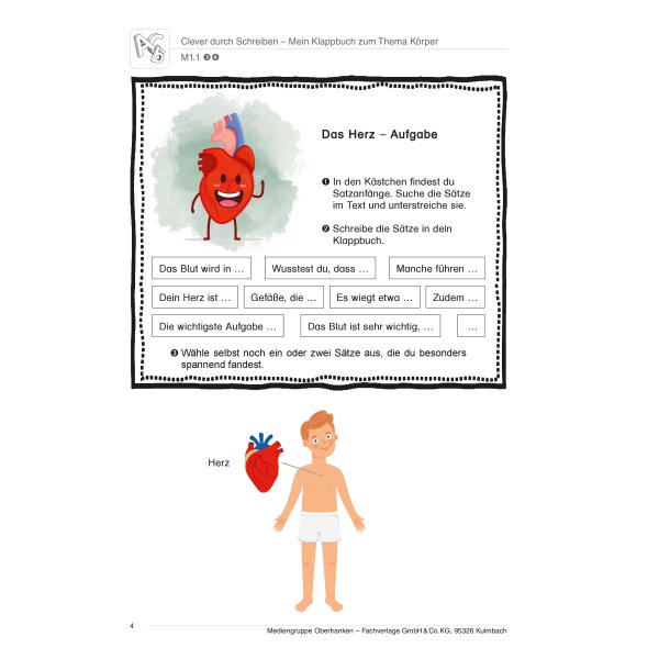 Clever durch Schreiben - Mein Klappbuch zum Thema Körper