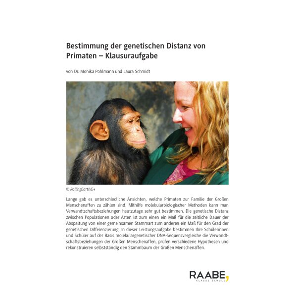 Klausuraufgabe: Bestimmung der genetischen Distanz von Primaten