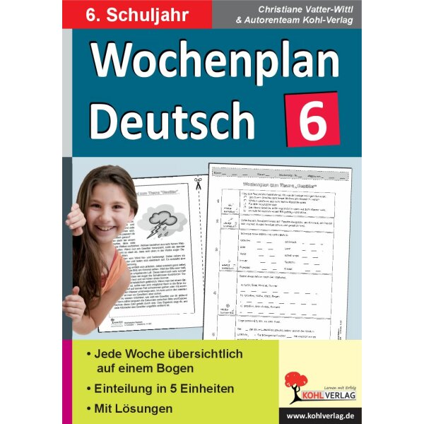 Wochenplan Deutsch - 6. Schuljahr