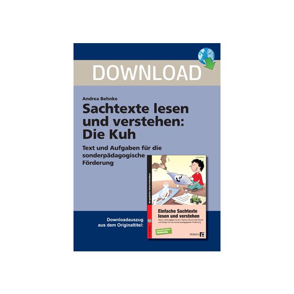 Die Kuh - Einfache Sachtexte lesen und verstehen