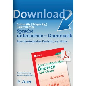 Lernkontrollen Deutsch Klasse 3/4: Grammatik
