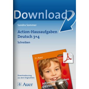 Schreiben: Action-Hausaufgaben Deutsch Klasse 3+4