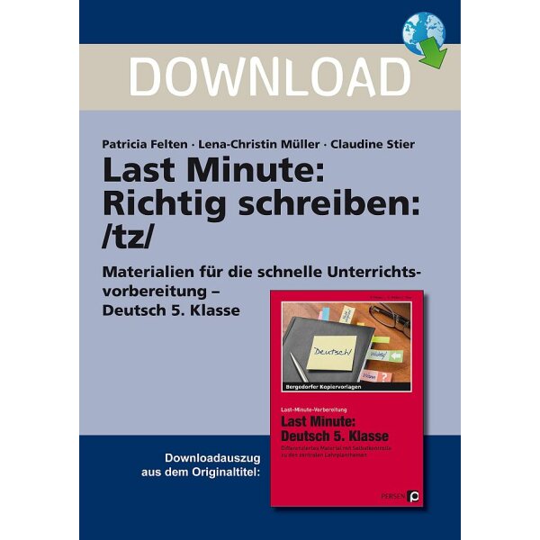 Richtig schreiben: tz - Last Minute Deutsch 5. Klasse