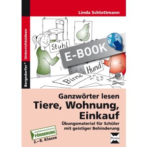 Ganzwörter lesen: Tiere, Wohnung, Einkauf