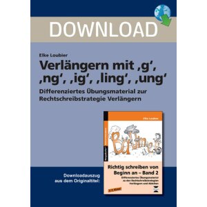 Verlängern mit g, ng, ig, ling, ung