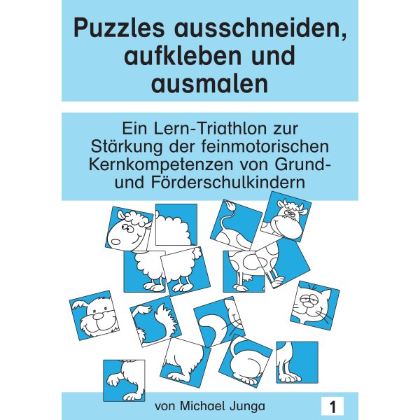 Puzzleteile ausschneiden, aufkleben und ausmalen