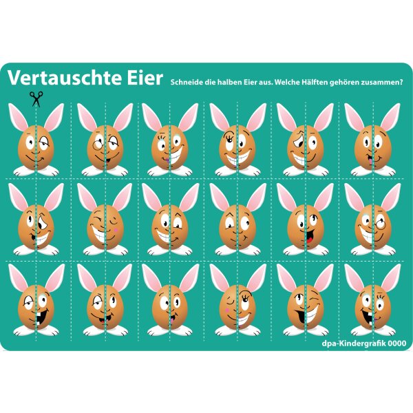 Konzentration und Feinmotorik: Vertauschte Eier - Kindergrafik