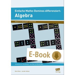 Einfache Mathe-Dominos differenziert: 33 Dominos zur Algebra