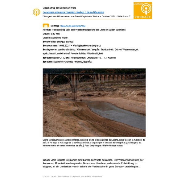 Hörverstehen - La sequía amenaza España: cambio o desertificación