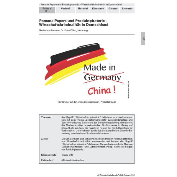 Wirtschaftskriminalität in Deutschland - Panama Papers und Produktpiraterie