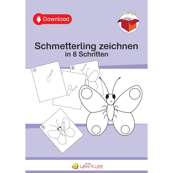 Schmetterling zeichnen in acht Schritten