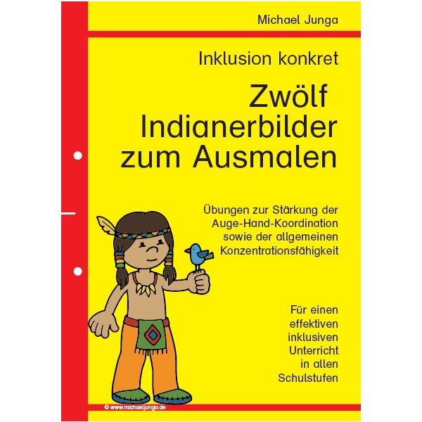 Zwölf Indianerbilder zum Ausmalen