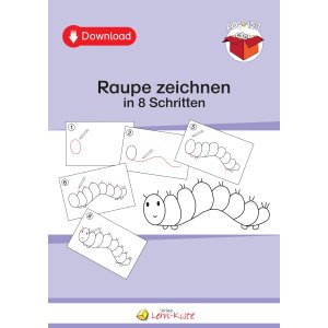 Raupe zeichnen in acht Schritten