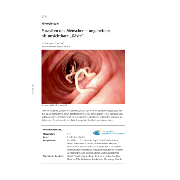 Parasiten des Menschen - ungebetene Gäste