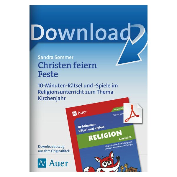 Christen feiern Feste - Rätsel und Spiele Kl. 3/4