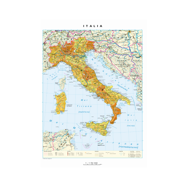 Italia - Digitale Wandkarte mit Phonetik