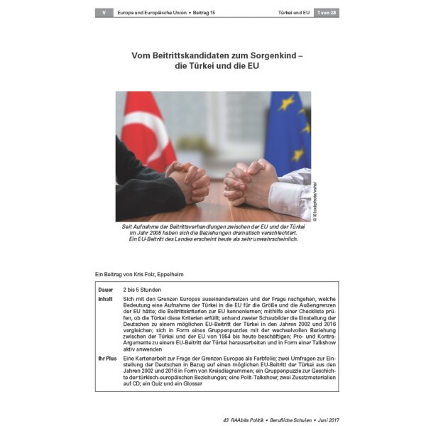 Die Türkei und die EU - Vom Beitrittskandidaten zum Sorgenkind
