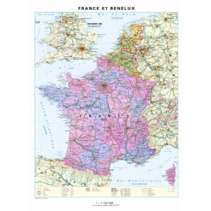 France et Benelux - Digitale Wandkarte mit Phonetik