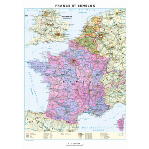 France et Benelux - Digitale Wandkarte mit Phonetik