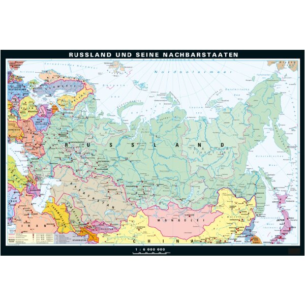 Russland und seine Nachbarstaaten - Politische Karte