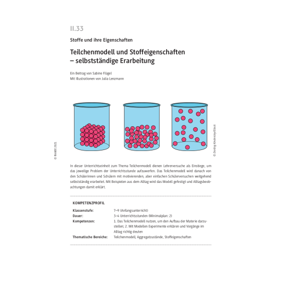 Teilchenmodell und Stoffeigenschaften. Selbstständige Erarbeitung