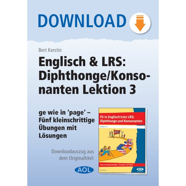 Englisch und LRS: Diphthonge/Konsonanten Lektion 3 - ge wie in page