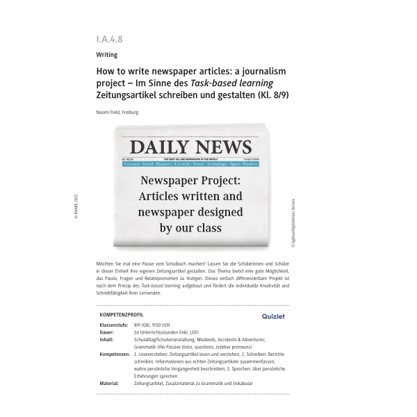 How to write newspaper articles - Project