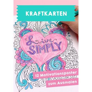 Kraftkarten zum Ausmalen