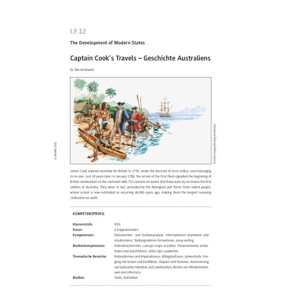 Captain Cooks Travels - Geschichte Australiens
