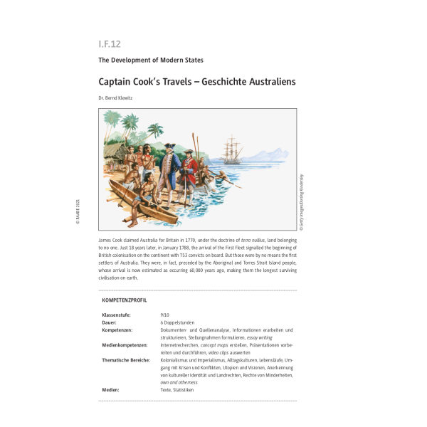 Captain Cooks Travels - Geschichte Australiens