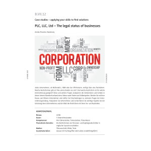 The legal status of businesses - PLC, LLC, Ltd