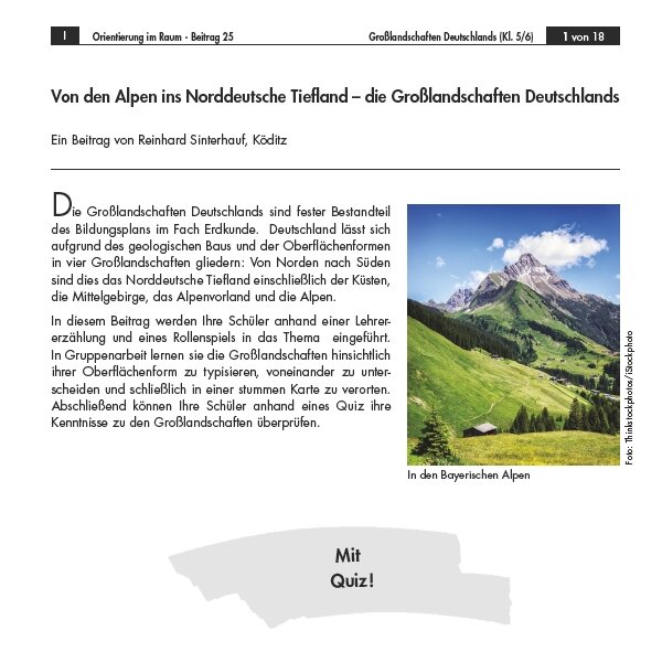 Großlandschaften Deutschlands - Von den Alpen bis ins Norddeutsche Tiefland