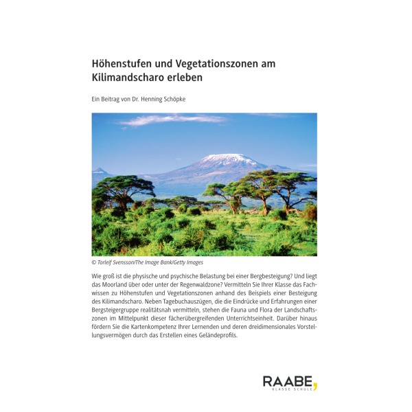 Höhenstufen und Vegetationszonen am Kilimandscharo