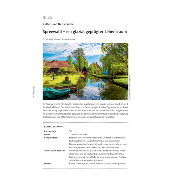 Spreewald - Ein glazial geprägter Lebensraum