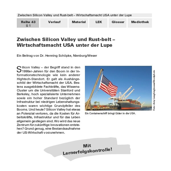 Wirtschaftsmacht USA unter der Lupe - Zwischen Silicon-Valley und Rust Belt