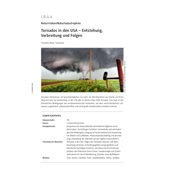 Tornados in den USA - Entstehung, Verbreitung und Folgen