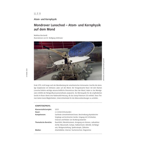 Mondrover Lunochod - Atom- und Kernphysik auf dem Mond