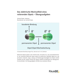 Das elektrische Wechselfeld eines rotierenden Dipols -...