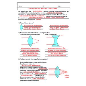 Arbeitsblätter - Licht