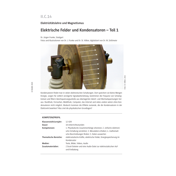 Elektrische Felder und Kondensatoren