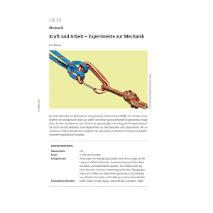 Experimente zur Mechanik - Kraft und Arbeit