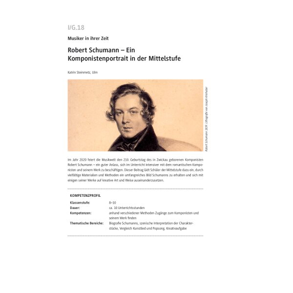 Robert Schumann - Komponistenportrait in der Mittelstufe
