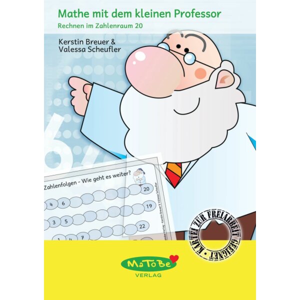 Mathe mit dem kleinen Professor -  Rechnen im Zahlenraum bis 20 (Übungskartei)